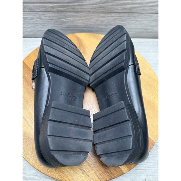 LifeStride London Black Penny Loafers Comfort Soft System Work Shoes Size 9W - Picture 6 of 7